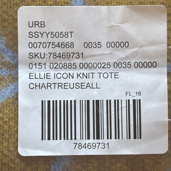 NWT Urban Outfitters Ellie Icon Knit Tote Chartreuse Spider Web Shoulder Bag - Picture 15 of 16